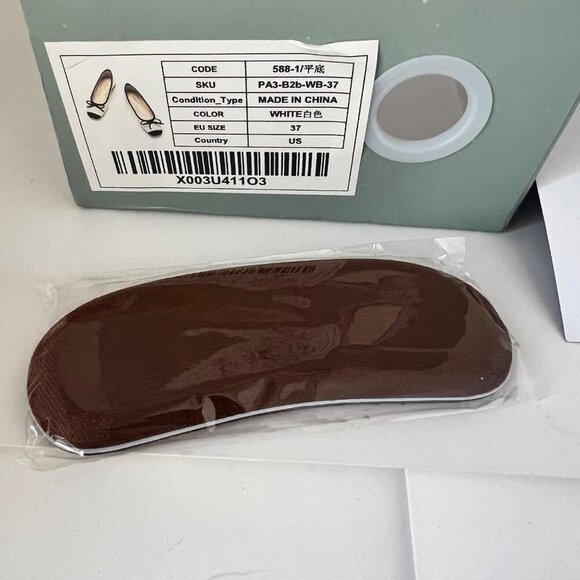 C Paravano Beige Black Flats Leather Ballerina flats Size 6.5 - Picture 9 of 15